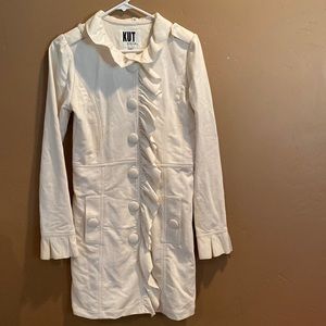 Kut From The Kloth Off White Ruffled Trench Coat 🪶